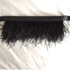 BCBG Ostrich Feather Waist Belt